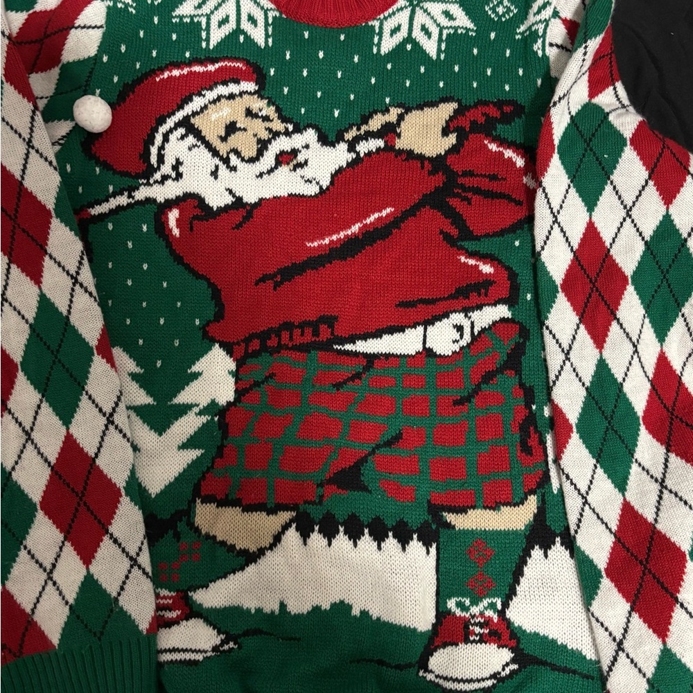 Festive Green and Red Santa Sweater